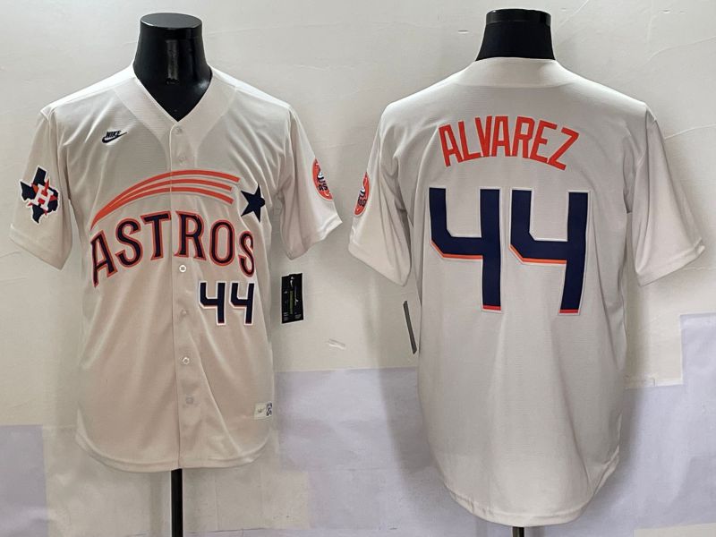 Men Houston Astros #44 Alvarez Cream Five generations Joint Name 2025 Nike MLB Jersey style 7->houston astros->MLB Jersey